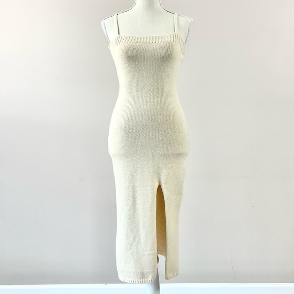 Lulus Warmer Love Cable Knit Midi Dress in Ivory Small - Picture 2 of 10
